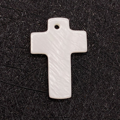 100 PCS White Natural Shell Cross Pendants Featuring Carving Craftsmanship For Jewelry Making