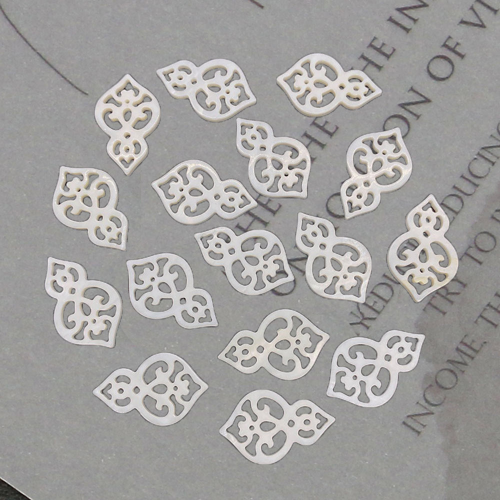50 PCS White Natural Shell Gourd Pendants For Jewelry Making, Polished Finish