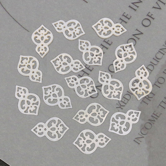 50 PCS White Natural Shell Gourd Pendants For Jewelry Making, Polished Finish