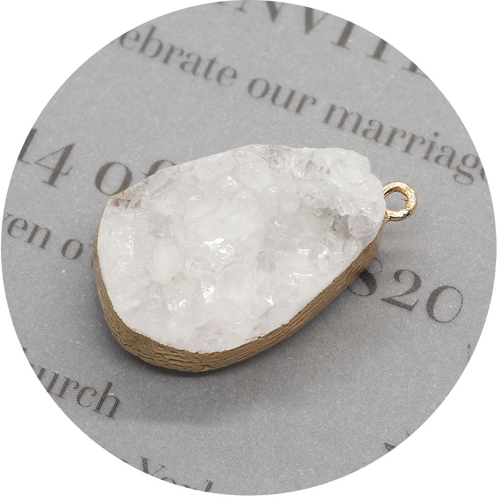 Water Droplets Pendant In White Crystal, Natural Jewelry Accessory
