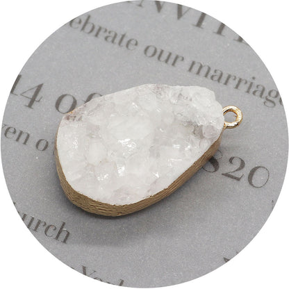 Water Droplets Pendant In White Crystal, Natural Jewelry Accessory