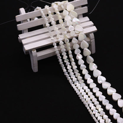 Heart Shape Shell Beads With 4mm Diameter Featuring Carving Craftsmanship And Center-Drilled Design In Marine Style