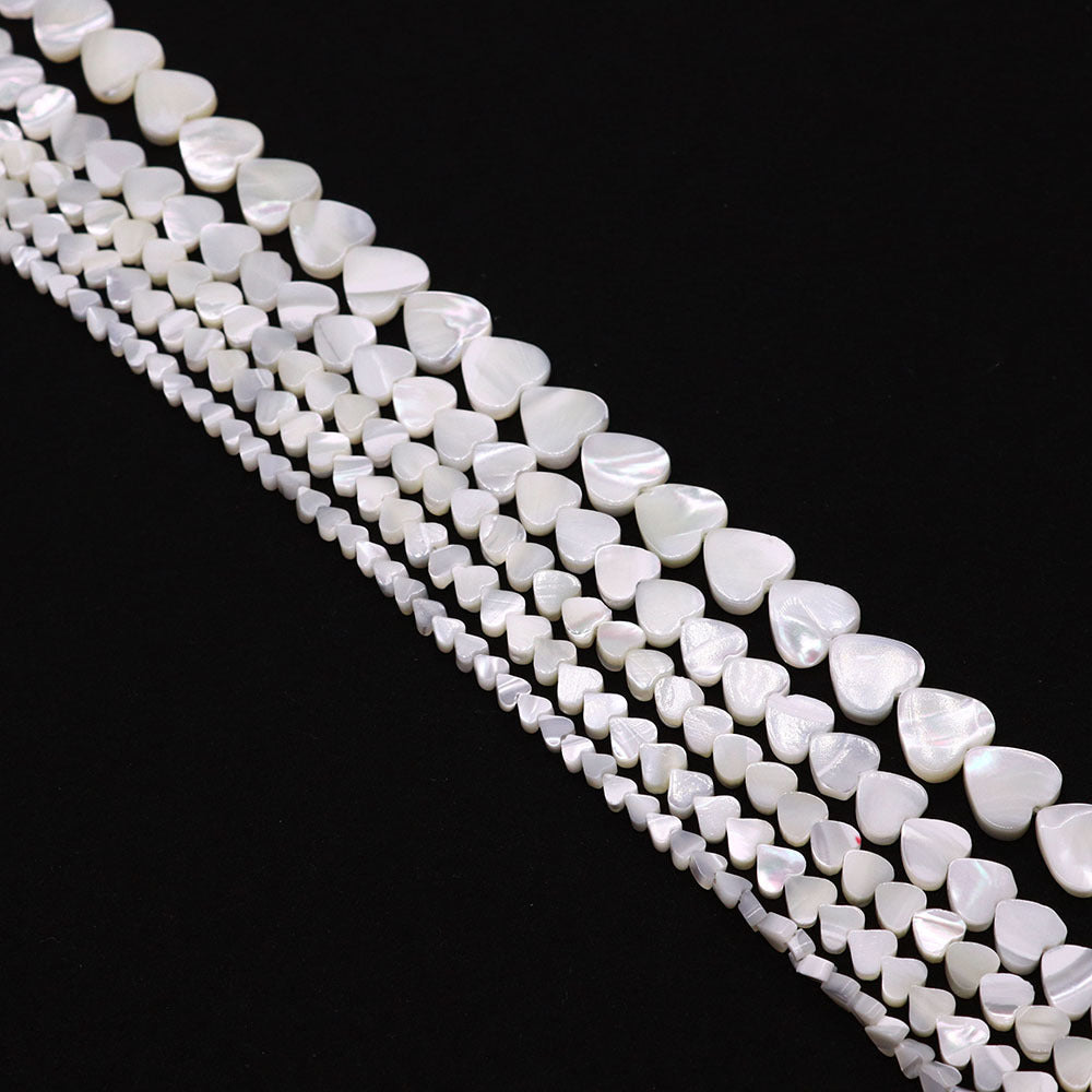 Heart Shape Shell Beads With 4mm Diameter Featuring Carving Craftsmanship And Center-Drilled Design In Marine Style