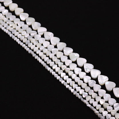 Heart Shape Shell Beads With 4mm Diameter Featuring Carving Craftsmanship And Center-Drilled Design In Marine Style