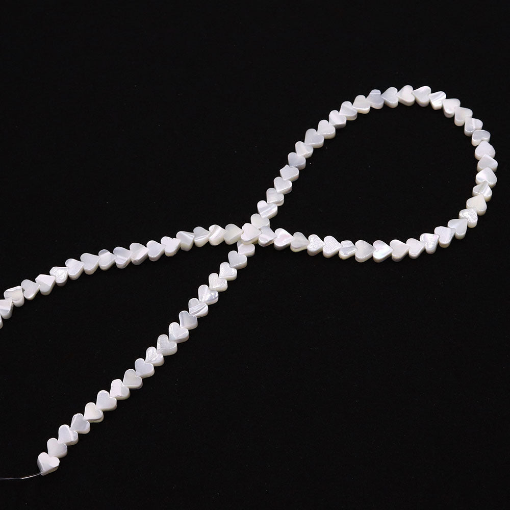 Heart Shape Shell Beads With 4mm Diameter Featuring Carving Craftsmanship And Center-Drilled Design In Marine Style