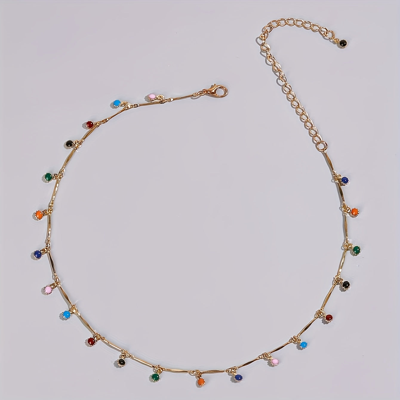 Handmade Bohemian Circle Necklace For Women In KC Golden Plated Zinc Alloy With Handmade Chain