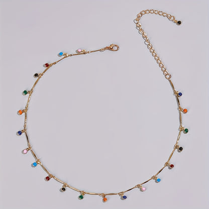 Handmade Bohemian Circle Necklace For Women In KC Golden Plated Zinc Alloy With Handmade Chain