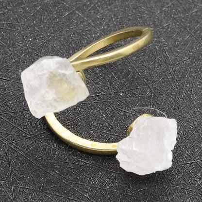 Unisex Open Rings Featuring Irregular Natural Stone Inlay, Made With Natural Stone, 50 PCS/Package