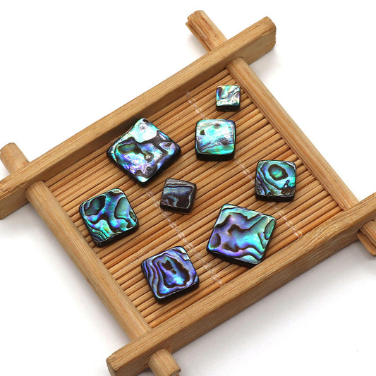 Polished Natural Shell Square Beads For Jewelry Making, Diameter 6 Mm, Ideal For Commute Style Accessories