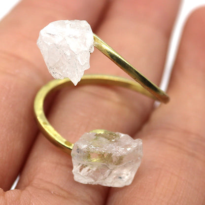 Unisex Open Rings Featuring Irregular Natural Stone Inlay, Made With Natural Stone, 50 PCS/Package