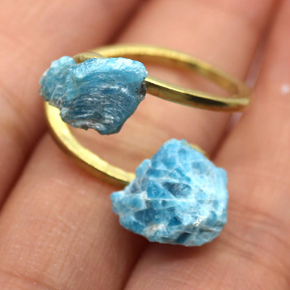 Unisex Open Rings Featuring Irregular Natural Stone Inlay, Made With Natural Stone, 50 PCS/Package