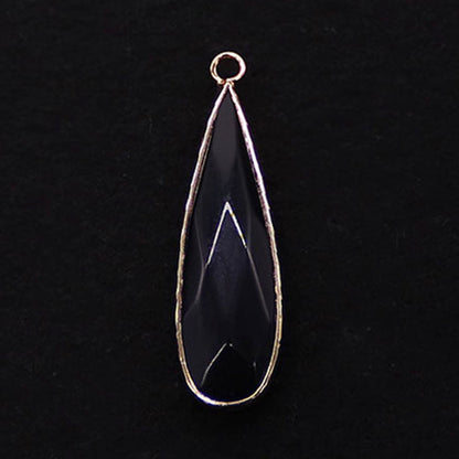 Water Droplets Pendant Made Of Natural Stone Featuring Electroplated Gold And Copper Plated Finish In Cyan