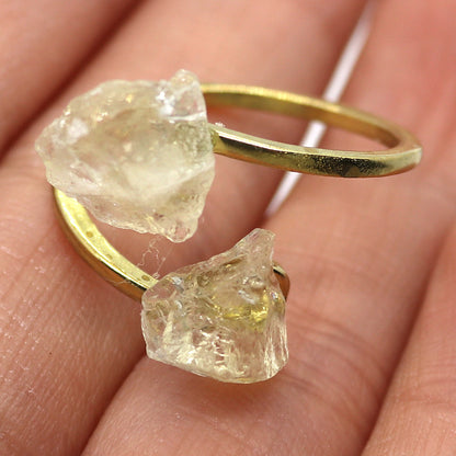 Unisex Open Rings Featuring Irregular Natural Stone Inlay, Made With Natural Stone, 50 PCS/Package