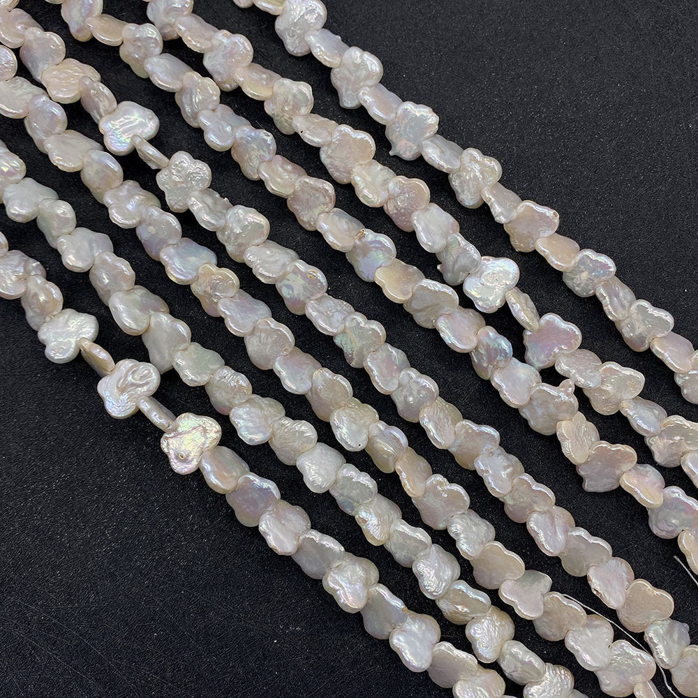 Polished Butterfly Freshwater Pearl Beads With Baroque Pearl Inlay, Diameter 10mm, Baroque Style