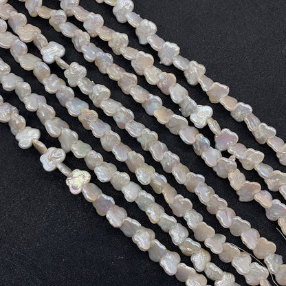 Polished Butterfly Freshwater Pearl Beads With Baroque Pearl Inlay, Diameter 10mm, Baroque Style