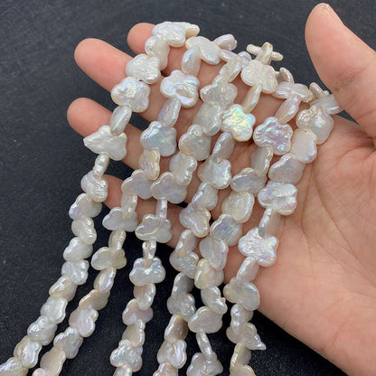 Polished Butterfly Freshwater Pearl Beads With Baroque Pearl Inlay, Diameter 10mm, Baroque Style
