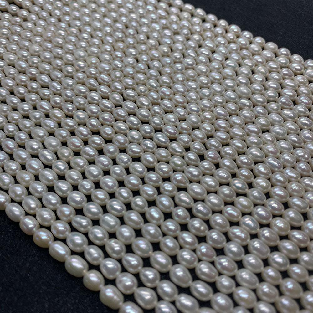 Polished Freshwater Pearl Beads With Seed Bead Inlay, Hole Size 2~2.9mm, White Pearls For Jewelry Making