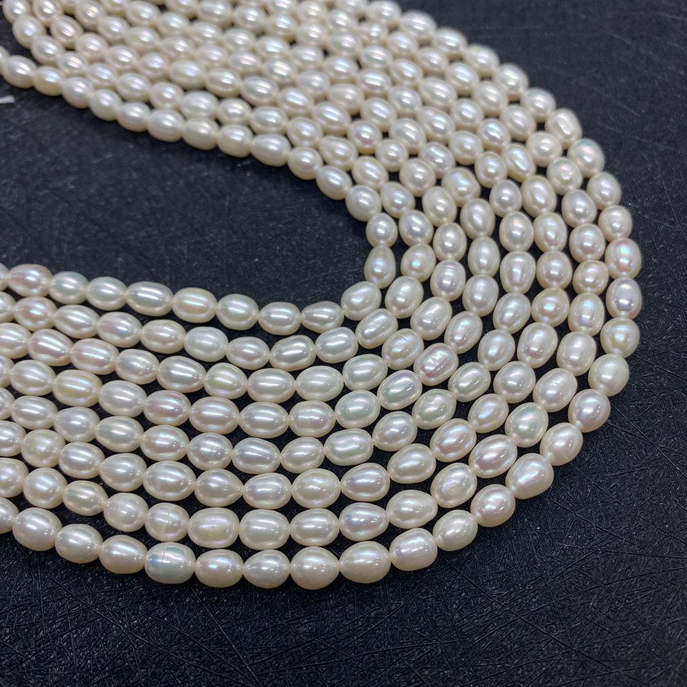 Polished Freshwater Pearl Beads With Seed Bead Inlay, Hole Size 2~2.9mm, White Pearls For Jewelry Making