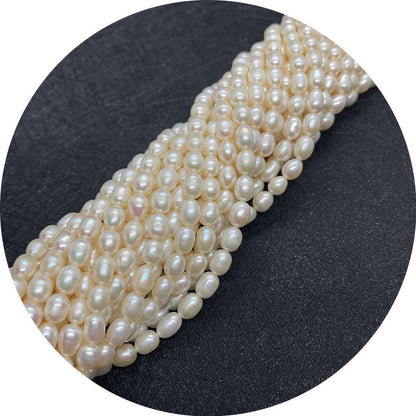 Polished Freshwater Pearl Beads With Seed Bead Inlay, Hole Size 2~2.9mm, White Pearls For Jewelry Making