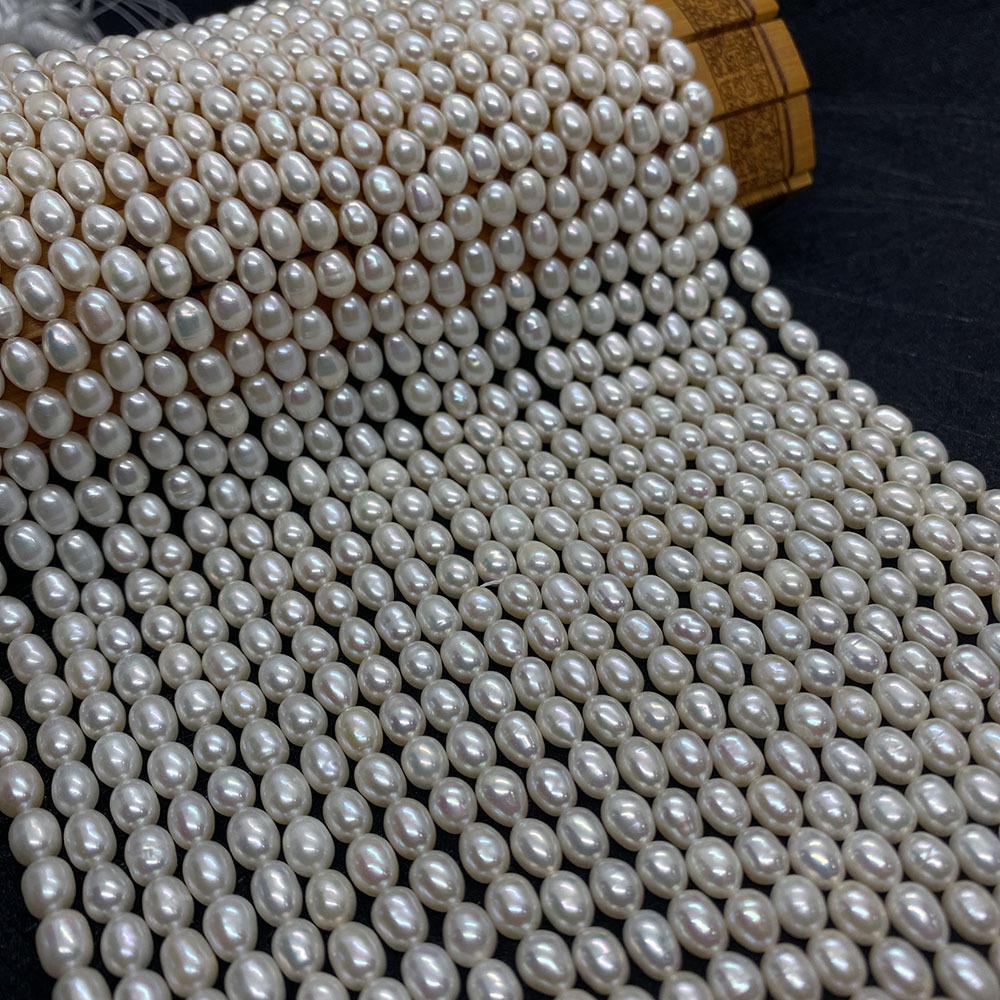 Polished Freshwater Pearl Beads With Seed Bead Inlay, Hole Size 2~2.9mm, White Pearls For Jewelry Making