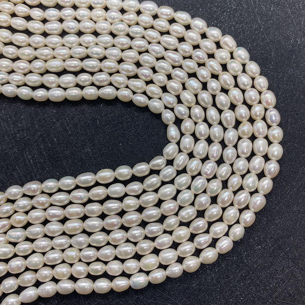 Polished Freshwater Pearl Beads With Seed Bead Inlay, Hole Size 2~2.9mm, White Pearls For Jewelry Making