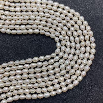 Polished Freshwater Pearl Beads With Seed Bead Inlay, Hole Size 2~2.9mm, White Pearls For Jewelry Making