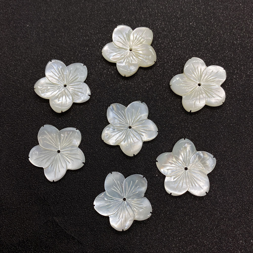 Petal Shell Beads With Carving Craft, Natural Material Featuring Marine Style Jewelry Accessories