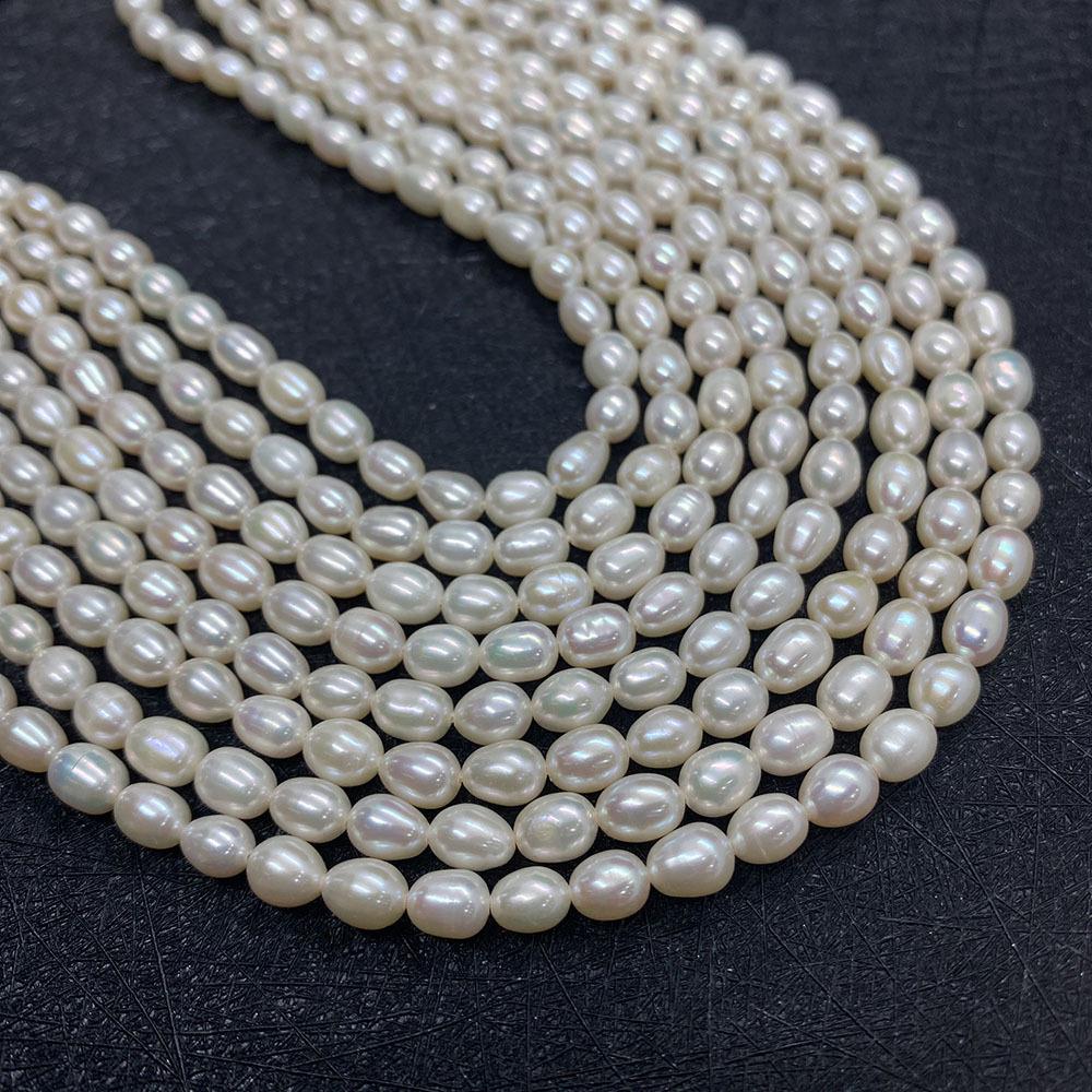Polished Freshwater Pearl Beads With Seed Bead Inlay, Hole Size 2~2.9mm, White Pearls For Jewelry Making