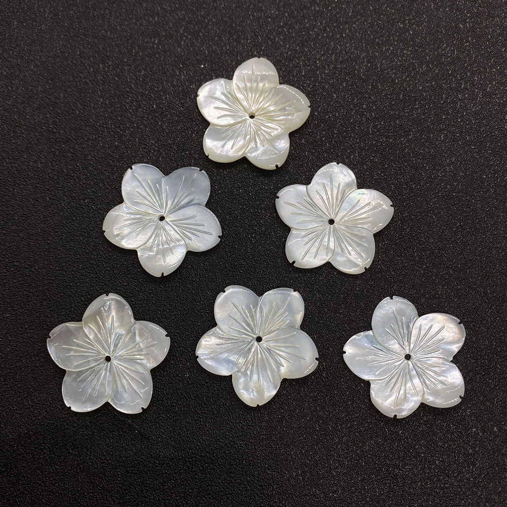 Petal Shell Beads With Carving Craft, Natural Material Featuring Marine Style Jewelry Accessories