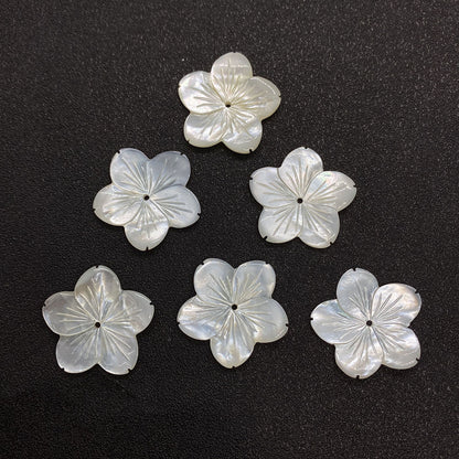 Petal Shell Beads With Carving Craft, Natural Material Featuring Marine Style Jewelry Accessories