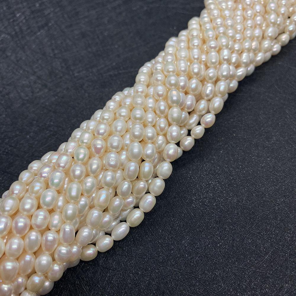 Polished Freshwater Pearl Beads With Seed Bead Inlay, Hole Size 2~2.9mm, White Pearls For Jewelry Making