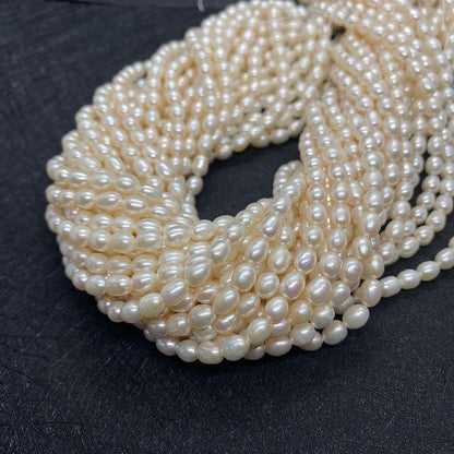 Polished Freshwater Pearl Beads With Seed Bead Inlay, Hole Size 2~2.9mm, White Pearls For Jewelry Making