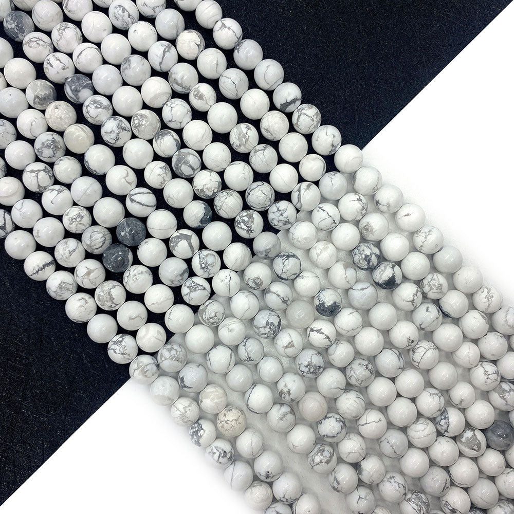 Polished Natural Stone Ball Beads For Jewelry Making, Diameter 6 Mm, Center-Drilled For Easy Stringing