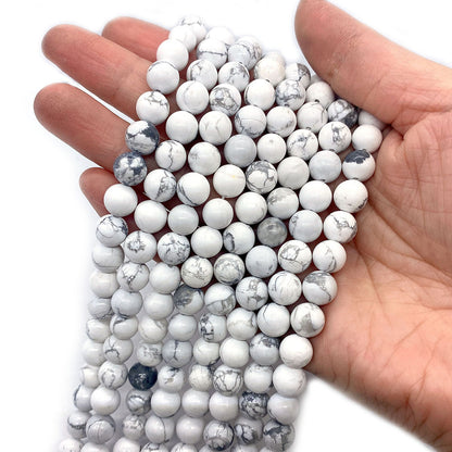 Polished Natural Stone Ball Beads For Jewelry Making, Diameter 6 Mm, Center-Drilled For Easy Stringing
