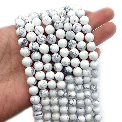 Polished Natural Stone Ball Beads For Jewelry Making, Diameter 6 Mm, Center-Drilled For Easy Stringing