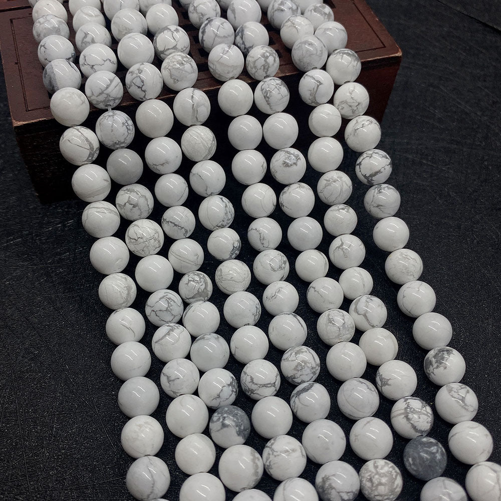 Polished Natural Stone Ball Beads For Jewelry Making, Diameter 6 Mm, Center-Drilled For Easy Stringing