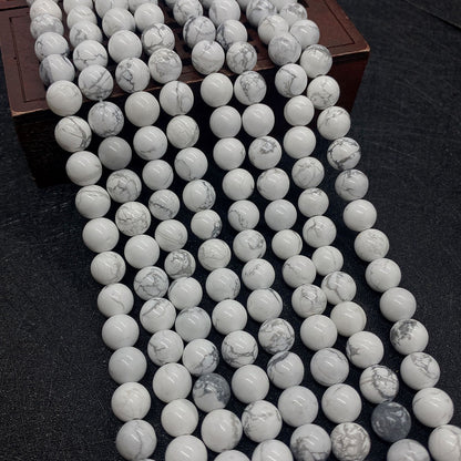 Polished Natural Stone Ball Beads For Jewelry Making, Diameter 6 Mm, Center-Drilled For Easy Stringing