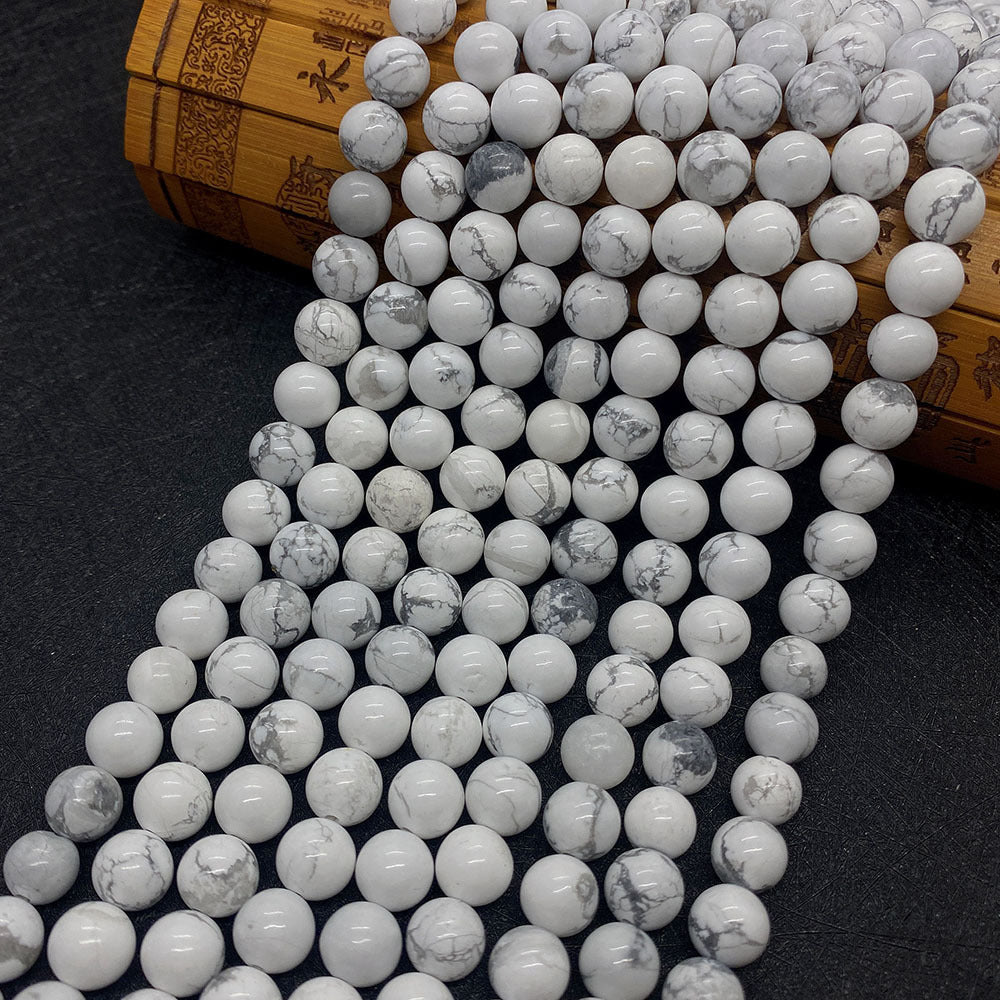 Polished Natural Stone Ball Beads For Jewelry Making, Diameter 6 Mm, Center-Drilled For Easy Stringing