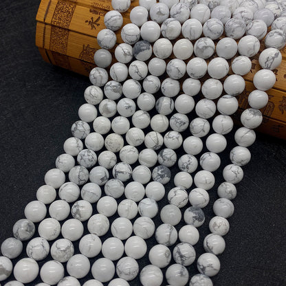 Polished Natural Stone Ball Beads For Jewelry Making, Diameter 6 Mm, Center-Drilled For Easy Stringing