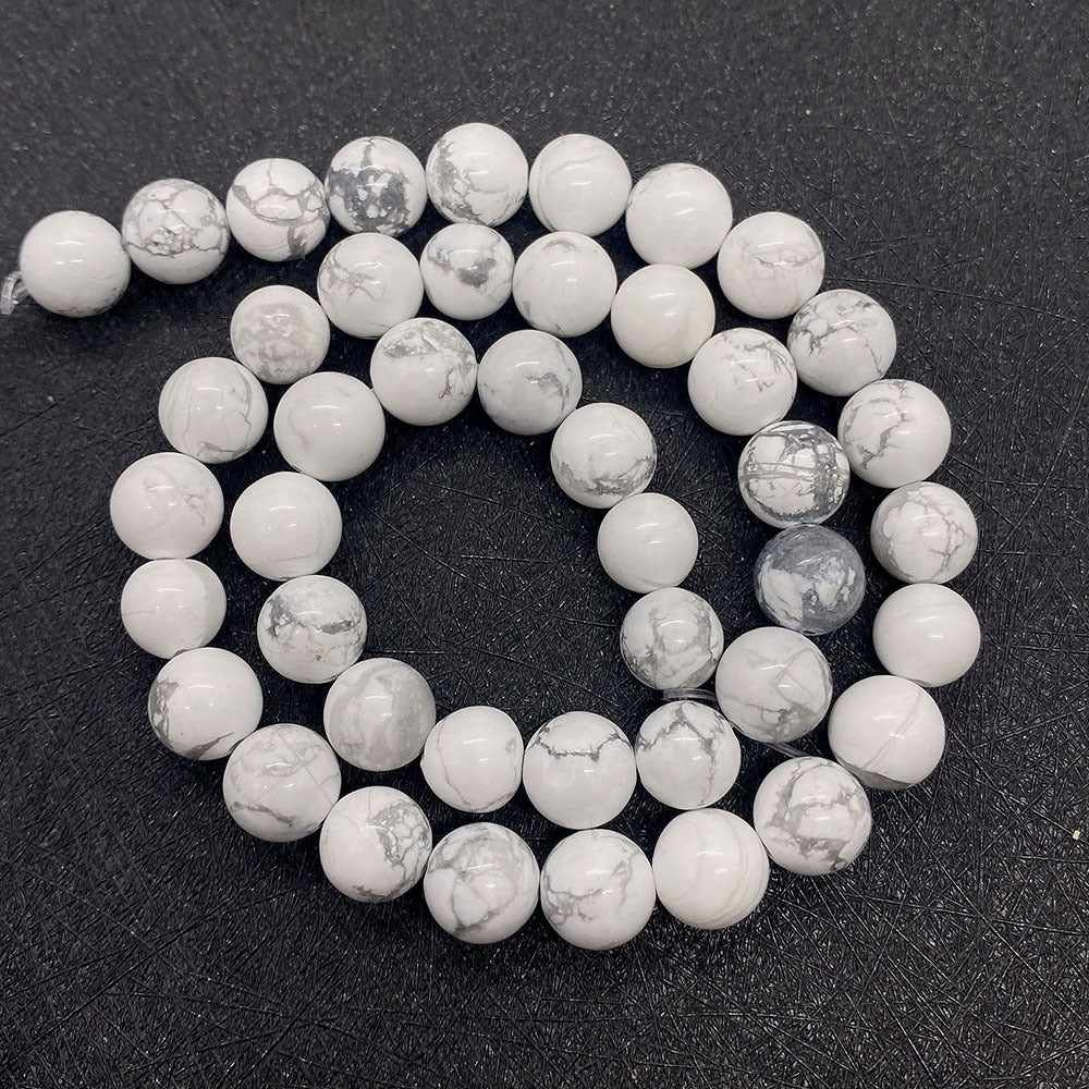 Polished Natural Stone Ball Beads For Jewelry Making, Diameter 6 Mm, Center-Drilled For Easy Stringing