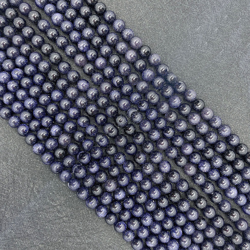 Polished Natural Stone Round Beads With 6 Mm Diameter In Dyed Black, Baroque Style Jewelry Making