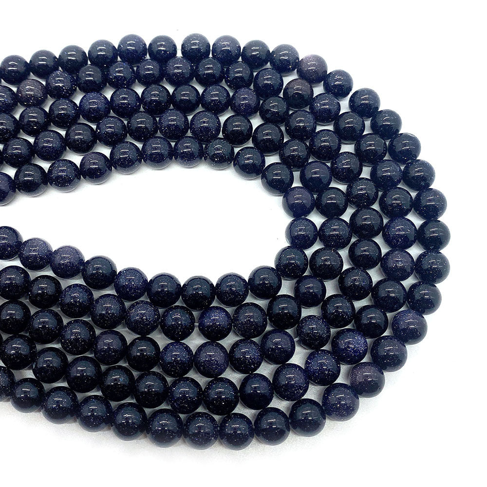 Polished Natural Stone Round Beads With 6 Mm Diameter In Dyed Black, Baroque Style Jewelry Making