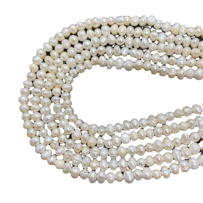 Polished Smooth Round Freshwater Pearl Beads With 3mm Diameter, Baroque Style For Jewelry Making