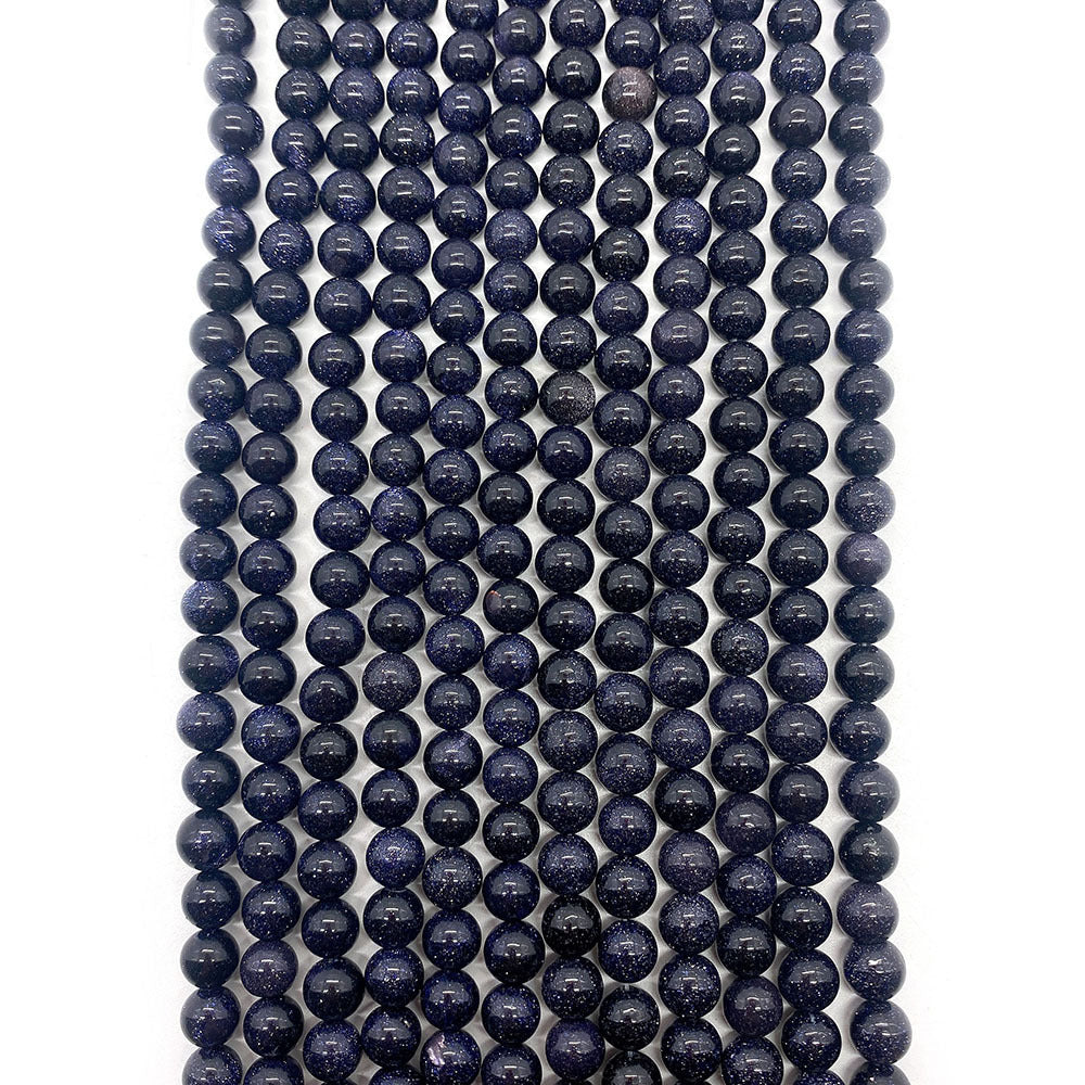 Polished Natural Stone Round Beads With 6 Mm Diameter In Dyed Black, Baroque Style Jewelry Making