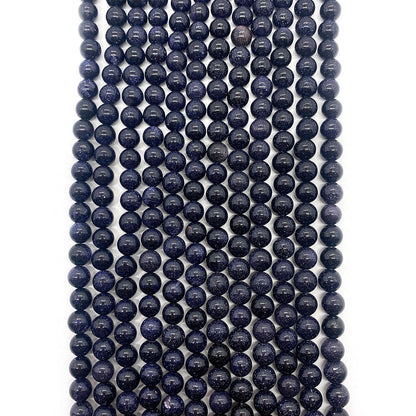 Polished Natural Stone Round Beads With 6 Mm Diameter In Dyed Black, Baroque Style Jewelry Making