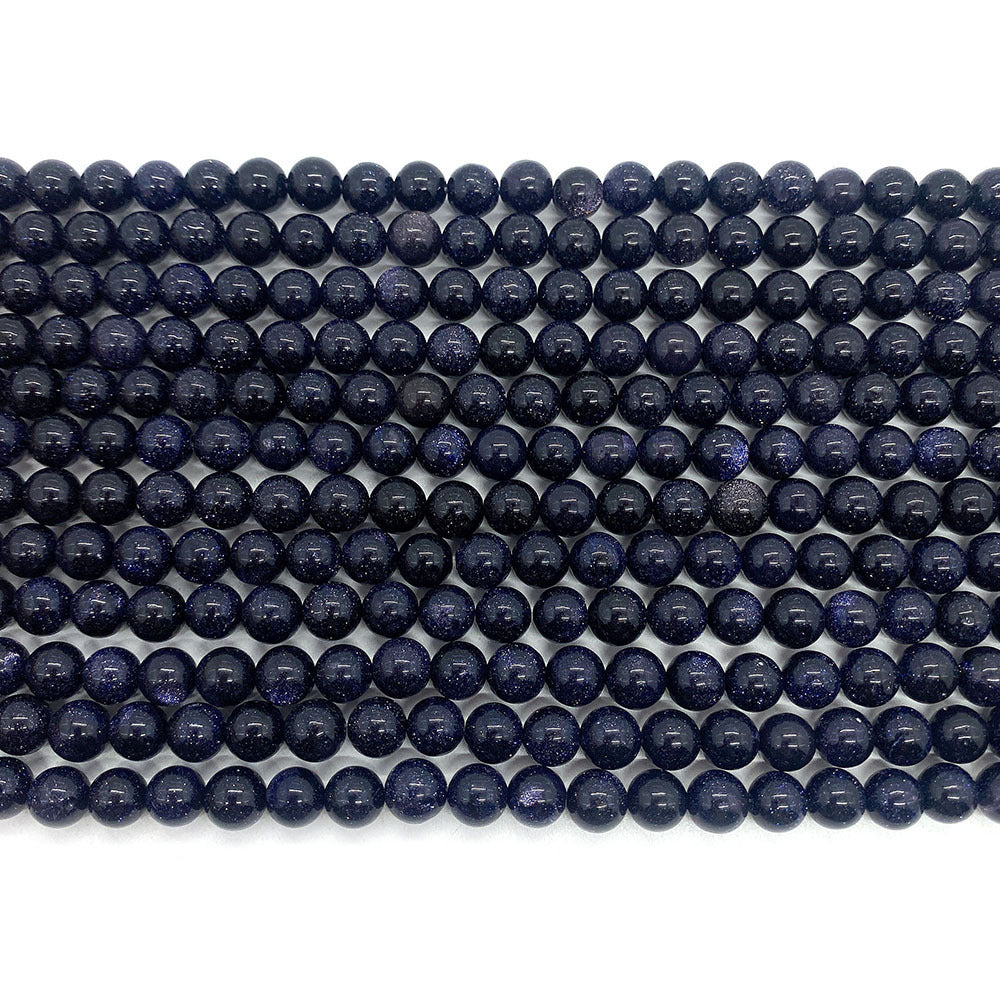 Polished Natural Stone Round Beads With 6 Mm Diameter In Dyed Black, Baroque Style Jewelry Making