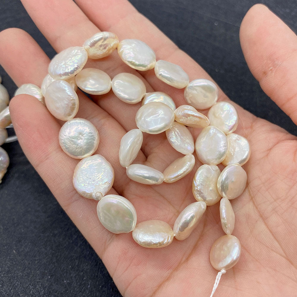 Freshwater Pearl Beads Featuring Polished Finish And Center-Drilled Holes In Baroque Style For Jewelry Making
