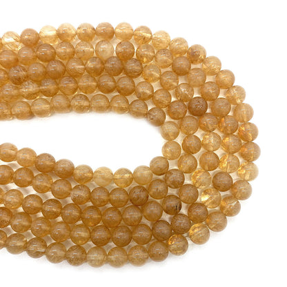 Natural Stone Watermelon Beads With Polished Finish, Diameter 6 Mm, Featuring Watermelon Stone Inlay In Yellow