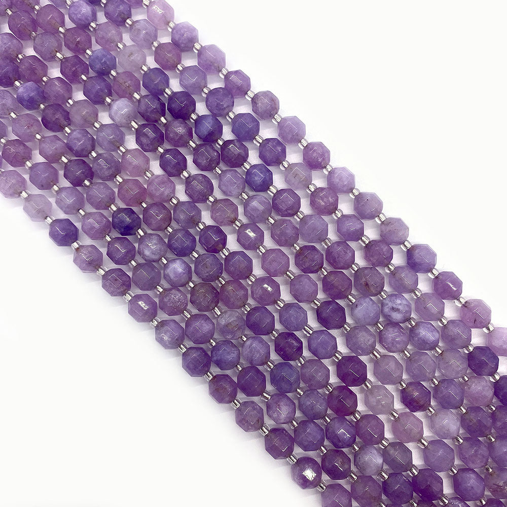Natural Amethyst Beads With 6 Mm Diameter, Lilac Color, Center-Drilled And Featuring Precise Cutting