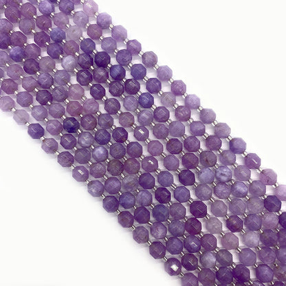 Natural Amethyst Beads With 6 Mm Diameter, Lilac Color, Center-Drilled And Featuring Precise Cutting